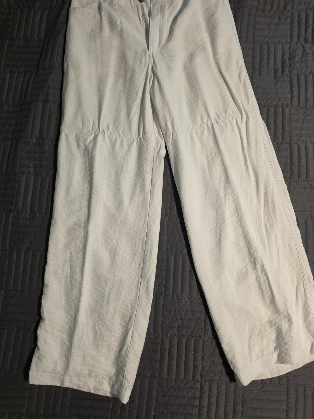DKNY Women's White Wide-Leg Dress Pants